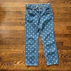 Old Navy daisy slouchy straight jeans